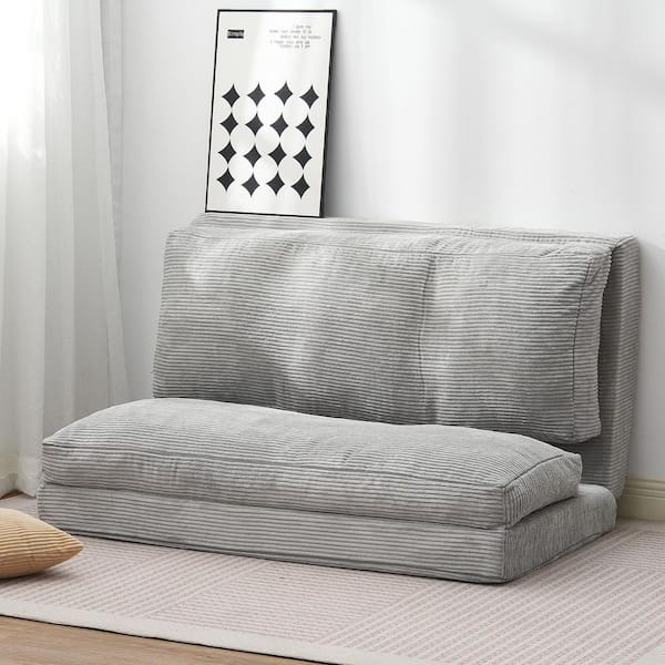 Folding Sofa Bed, Fabric, 25D High Density Memory Foam Convertible Chair Bed, Dining Plastic Chairs With Cushion, Gray