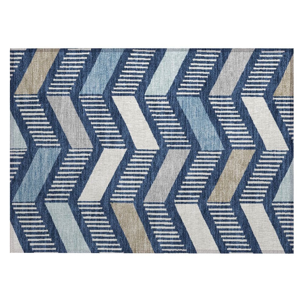Chantille Machine Washable Indoor/Outdoor Abstract ACN2911 Navy 3 ft. x 4 ft. Area Rug price history on PriceWatchPro