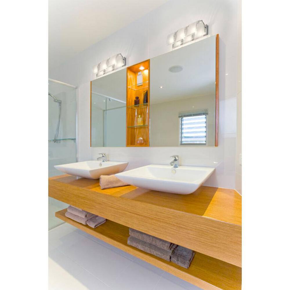 Zephyr Chrome 3-Light Vanity with Frosted Glass Shades
