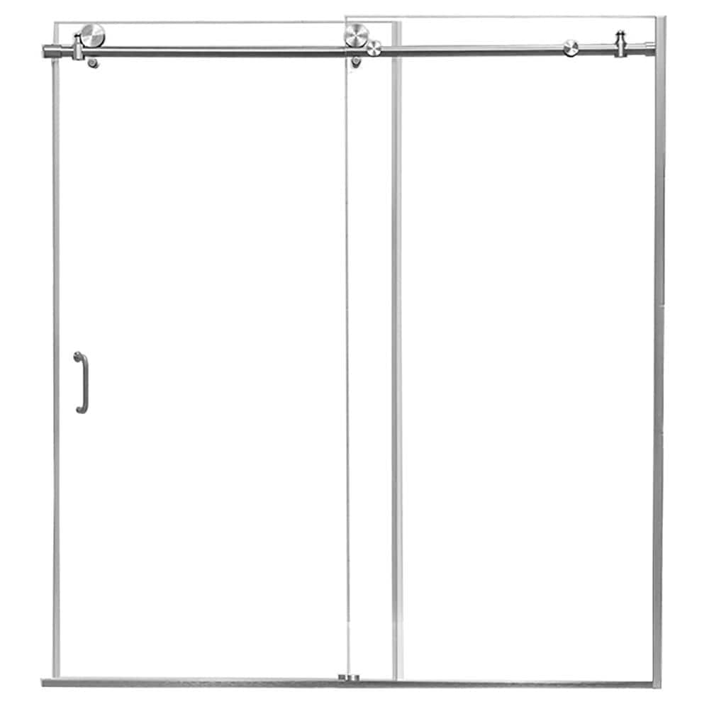 Marina 60" x 62" Chrome Semi-Frameless Sliding Tub Door