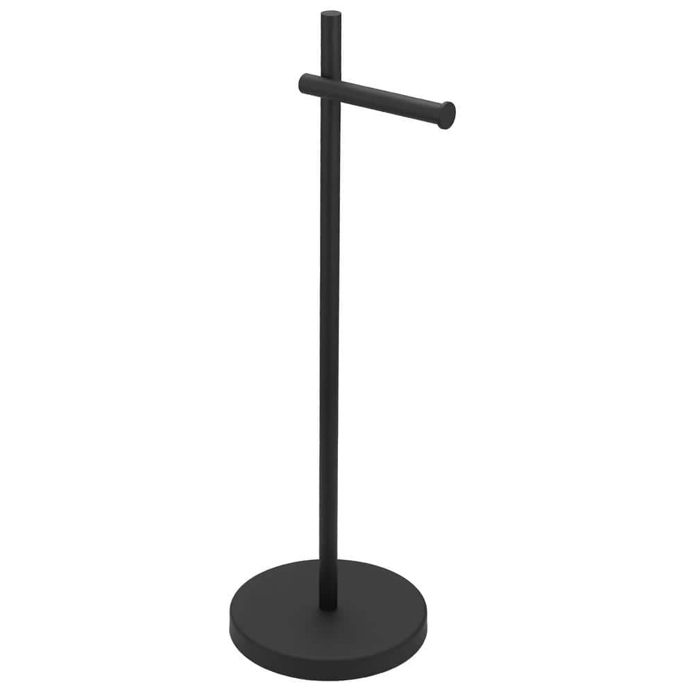 BWE Freestanding Stainless Steel Toilet Paper Holder in Matte Black A ...