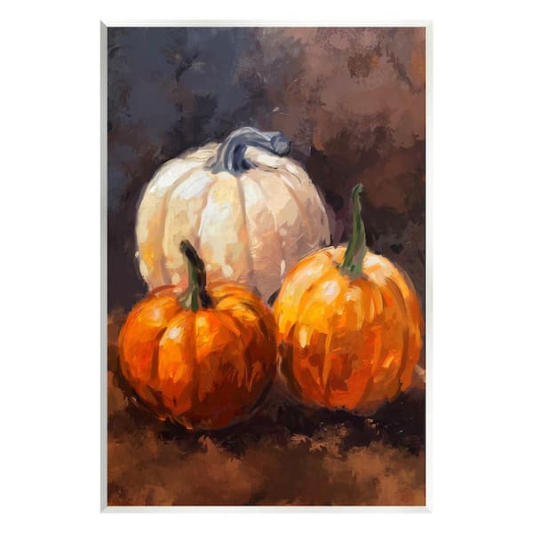 Stupell Industries Pumpkin Painting Still Life by Ziwei Li 1-Piece Unframed Graphic Print Food Poster Art Print 15 in. x 10 in.