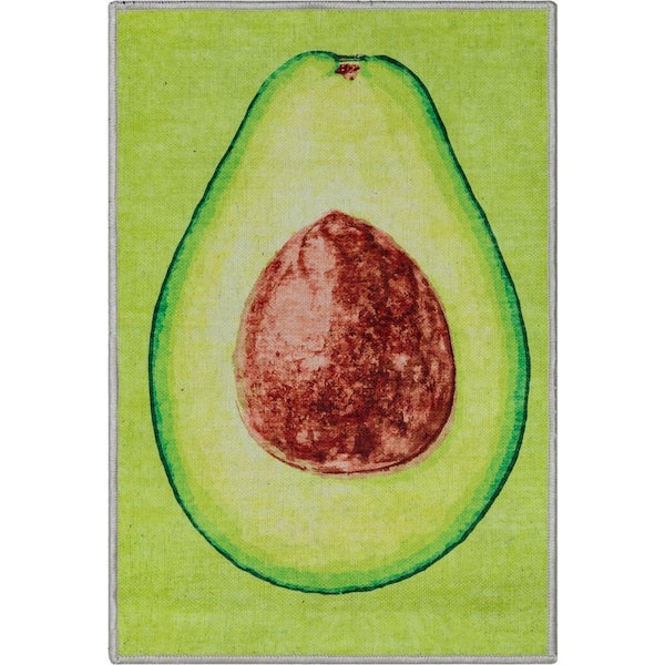 Apollo Avocado Modern Printed Green 2 ft. x 3 ft. Area Rug