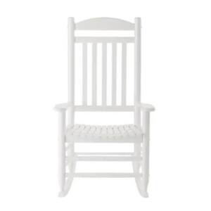 Patio White Wood Outdoor Rocking Chair