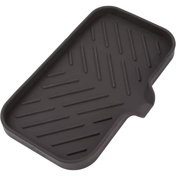 Aoibox 9.6 in. Silicone Bathroom Soap Dishes with Drain and Kitchen Sink Organizer, Sponge Holder, Dish Soap Tray in Coffee.
