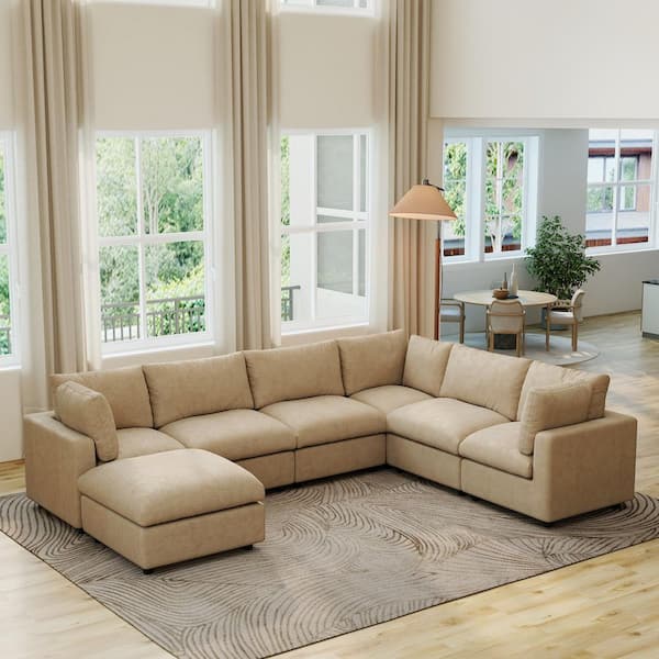 Magic Home Sofa Covers Washable, 134 in. Square Arm Chenille U