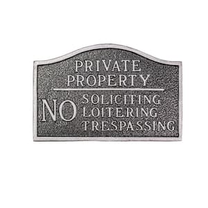 Private Property, No Soliciting, No Loitering Standard Statement Plaque - Swedish Iron