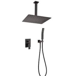 Single Handle 1-Spray Tub and Shower Faucet 1.8 GPM with Shower Head in. Matte Black Valve Included