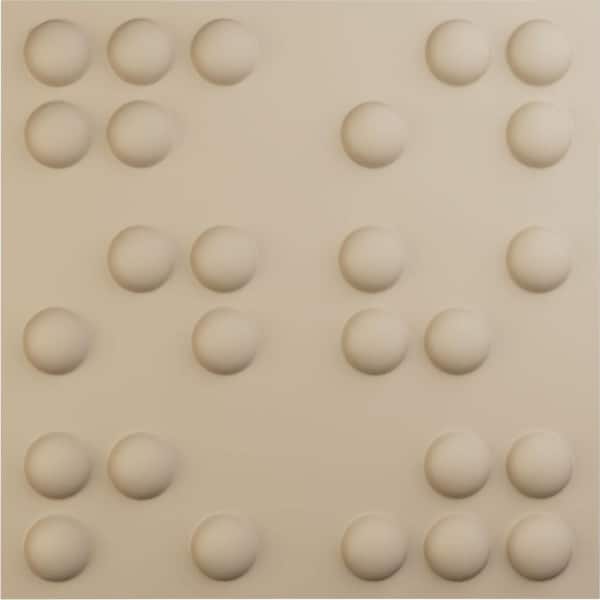 Ekena Millwork 19-5/8"W x 19-5/8"H Emery EnduraWall Decorative 3D Wall Panel, Smokey Beige (12-Pack for 32.04 Sq.Ft.)
