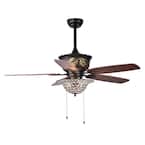 Collins 52 in. Indoor Bronze Hand Pull Chain Ceiling Fan with Light Kit