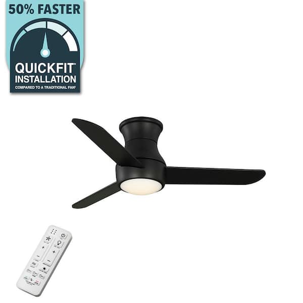 Naderbury 36 in. Indoor/Covered Outdoor Matte Black Ceiling Fan with White Color Changing Integrated LED and Remote