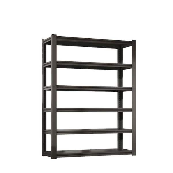 5-Tier Black Adjustable Metal Shelves 2400 lbs. Heavy Duty Garage Shelf Plant Stand Storage Shelves(48 in. W x 82 in. H)