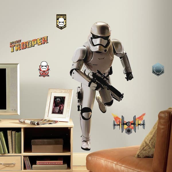 RoomMates 5 in. W x 19 in. H Star Wars EP VII Storm Trooper 10-Piece Peel and Stick Giant Wall Decal
