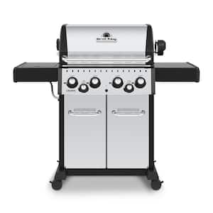 Crown S 490 4-Burner Natural Gas Grill in Stainless Steel with Side Burner and Rear Rotisserie Burner