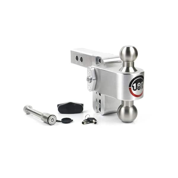 Weigh Safe 180 Hitch - 4" Adjustable Trailer Hitch for 2" Receiver w/ Stainless Steel Balls & 2 pc Keyed Alike Lock Set