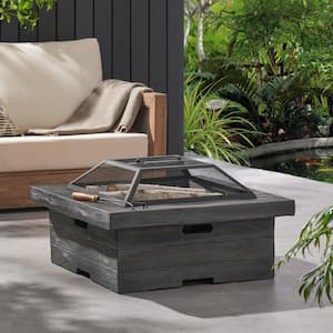 29 in. Square MGO Portable Wood Burning Fire Pits in Grey