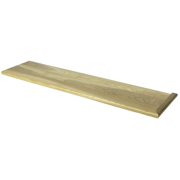 Stairtek 1 in. x 11.5 in. x 60 in. Prefinished Natural White Oak Right Return Plain Cut Tread
