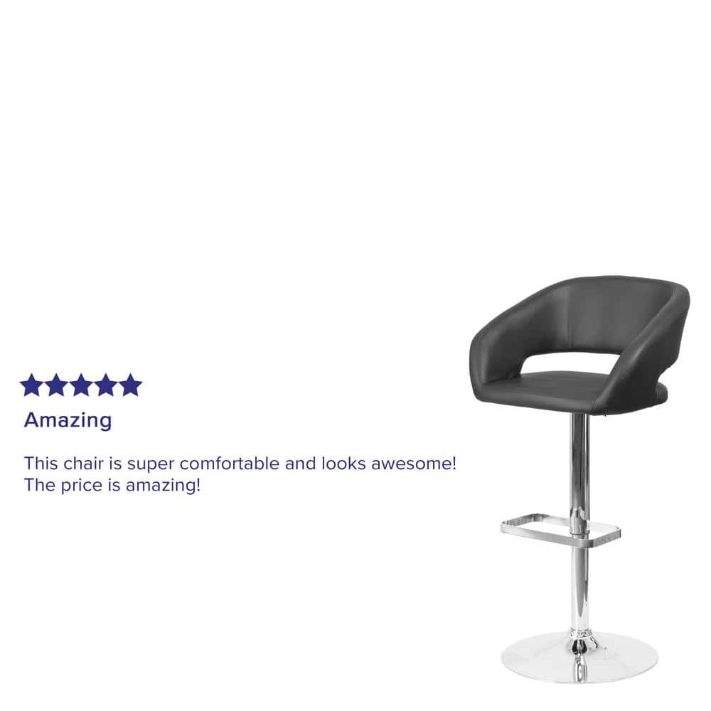 Adjustable Black Vinyl and Chrome Swivel Barstool