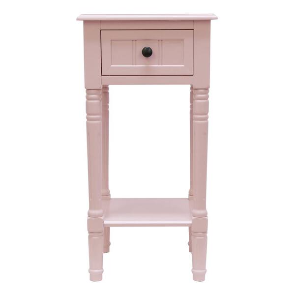 Decor Therapy Simplify Pink 1-Drawer End Table