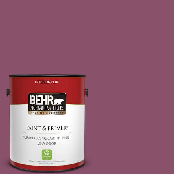BEHR PREMIUM PLUS 1 gal. #M120-7 Raspberry Crush Flat Low Odor Interior Paint & Primer