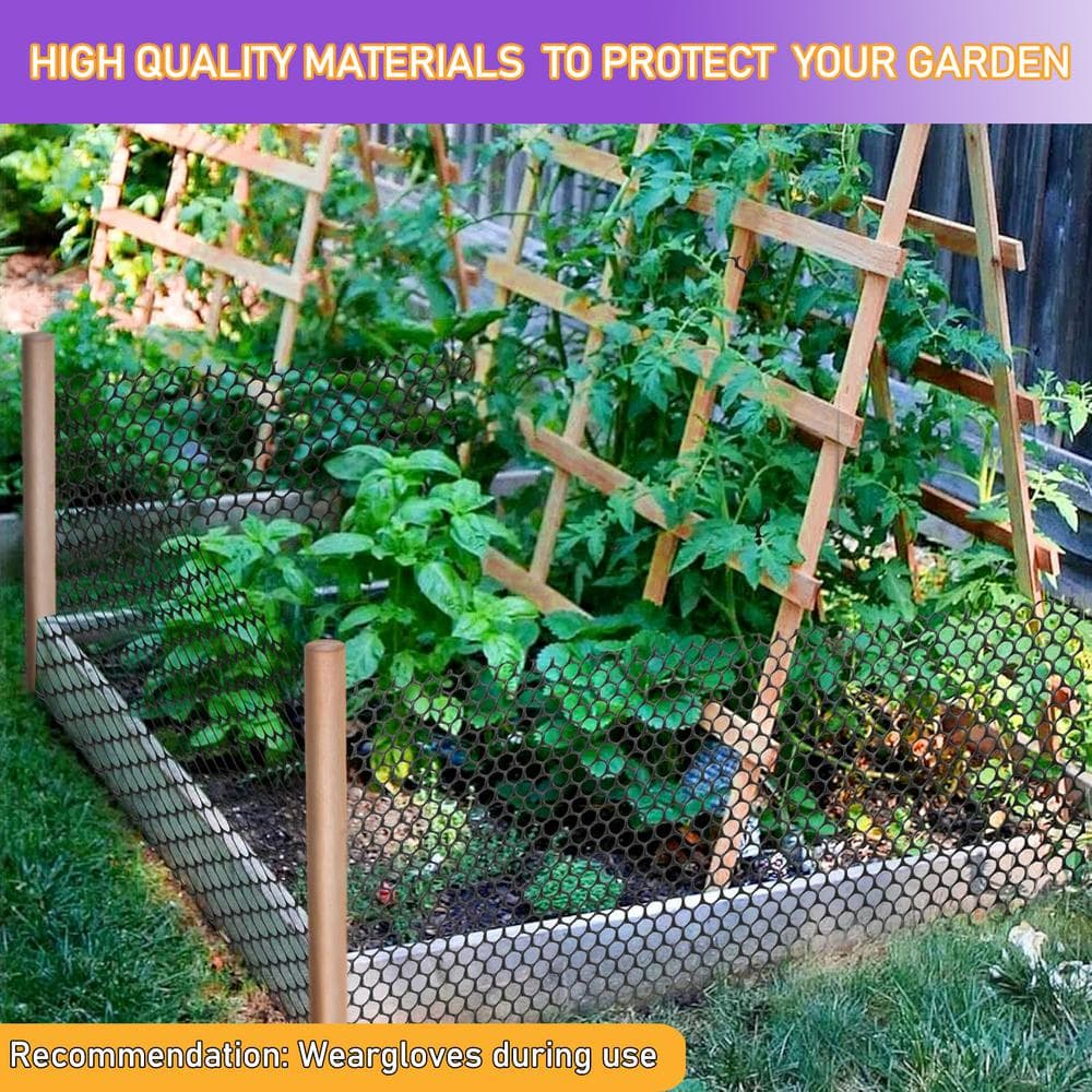 16 in. x 10 ft. Black Plastic Chicken Wire Mesh Fence