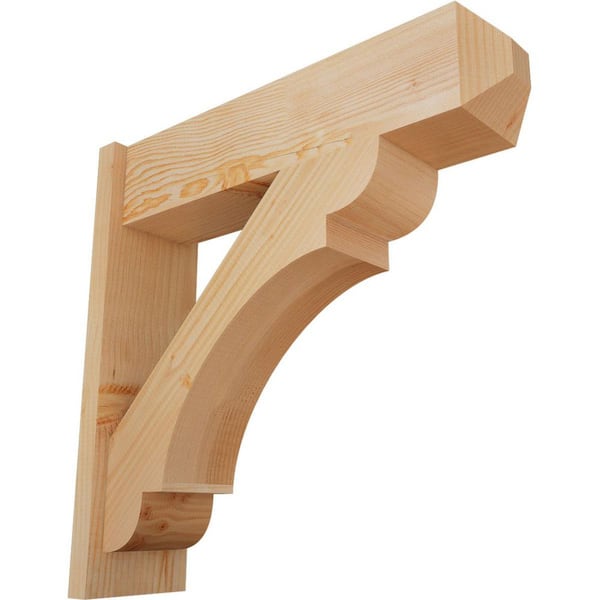 Ekena Millwork 8 in. x 28 in. x 28 in. Olympic Craftsman Smooth Douglas Fir Outlooker