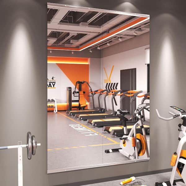 Modern 24 in. W x 67 in. H Frameless Wall Mirror HD Tempered Glass Gym Mirror/Yoga Mirror, Easy Wall Mount (2-Pack)
