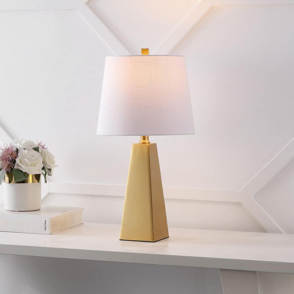 JONATHAN Y Alexis 20.5 in. Gold Leaf Resin LED Table Lamp