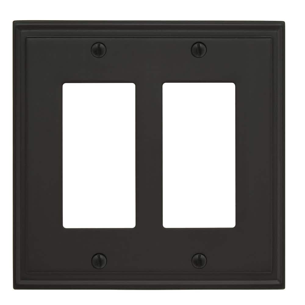 Amerock Black Bronze 2-Rocker Light Switch Wall Plate