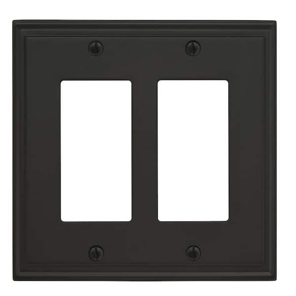 Amerock Black 2-Gang Decorator/Rocker Wall Plate (1-Pack)
