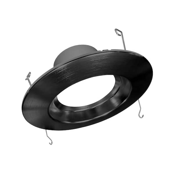 5 in. and 6 in. Downlight Black 800-Lumen Integrated LED Recessed Trim Retrofit Light