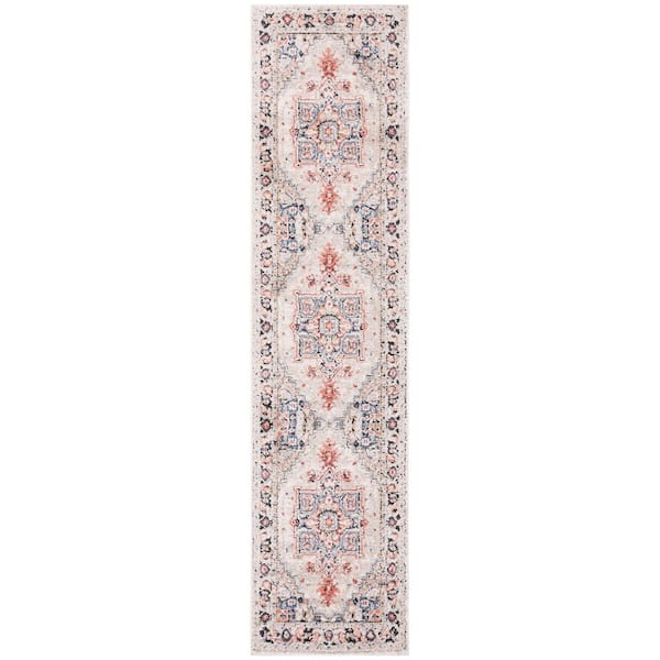 SAFAVIEH Luna Beige 2 ft. x 9 ft. Border Medallion Runner Rug