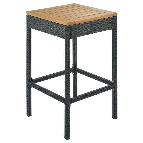 Siavonce Brown 5-Piece PE Rattan Wicker Outdoor Patio Dining