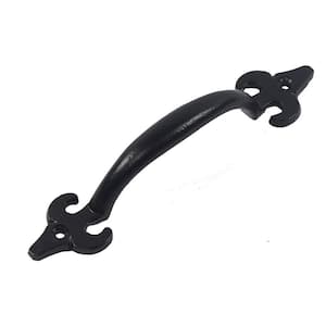 Antique Colonial 10 in. Black Galvanized Steel Gate, Door, or Cabinet Handle