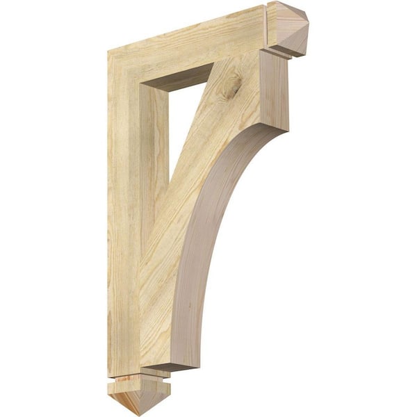 Ekena Millwork 4 in. x 34 in. x 22 in. Douglas Fir Westlake Arts and Crafts Rough Sawn Bracket