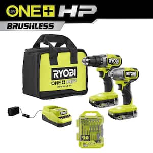 ONE+ HP 18V Brushless Cordless 1/2 in. Drill/Driver and Impact Driver Kit w/(2) 2.0 Ah Batteries, Charger, Bag & Bit Set