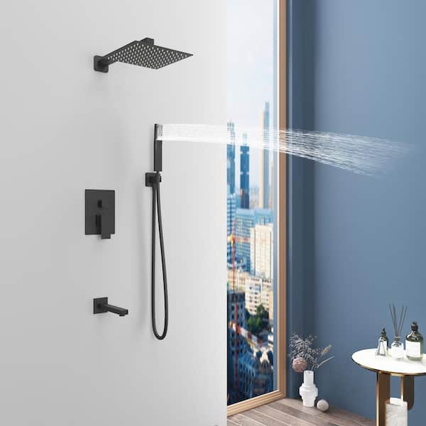 Kingdely 3Spray Patterns Wall Bar Shower Kit With Hand Shower and 9.8
