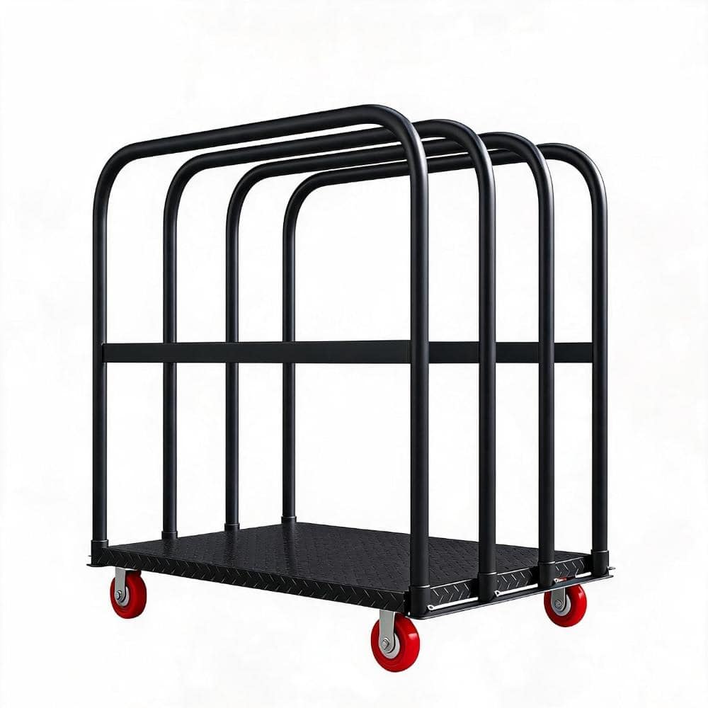 2000LBS Capacity Folding Platform Truck with Side Handrails & 5" 360-Degree Swivel Wheels, All-Weather 37x24 Inch Dolly