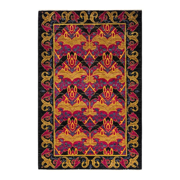 Arts & Crafts Pink 4 ft. x 6 ft. Floral Wool Indoor Area Rug