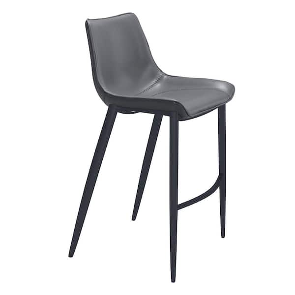 ZUO Magnus Dark Gray 100% Polyurethane Bar Chair - (Set of 2)