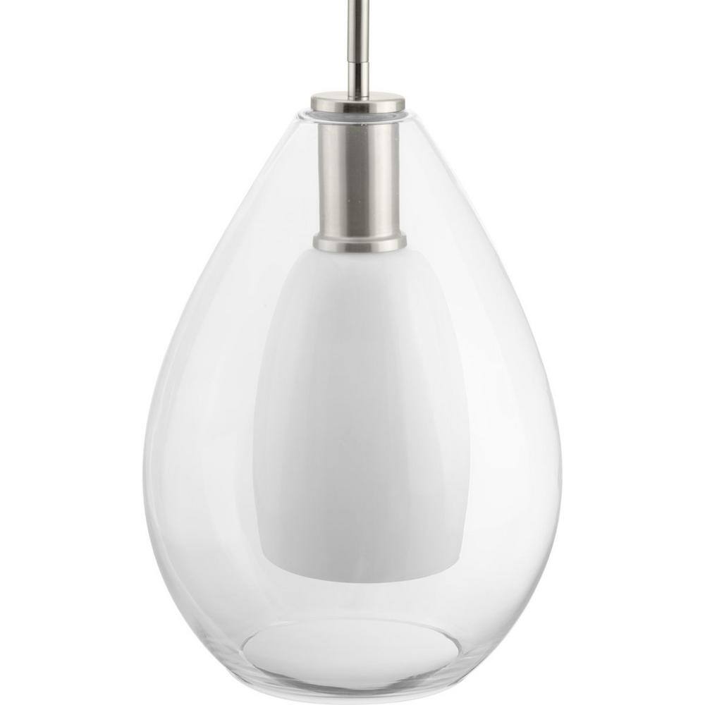 Carillon Brushed Nickel Glass Bell Pendant Light