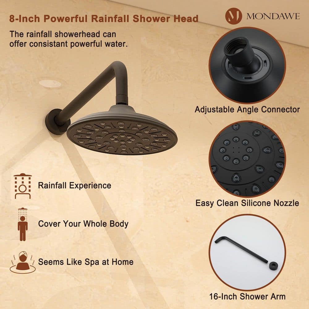Bronze Oil-Rubbed Dual Shower System with Adjustable Handheld