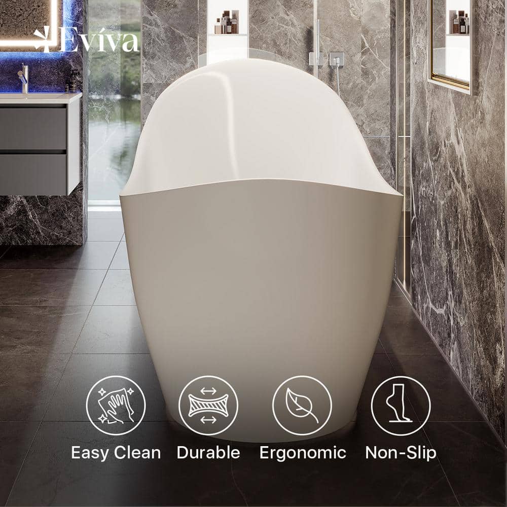 Lisa 67'' White Freestanding Acrylic Soaking Bathtub