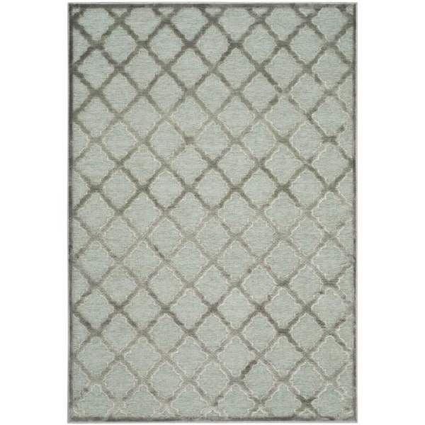Paradise 8 ft. x 11 ft. Gray/Spruce High-Low Ornate Diamond Area Rug