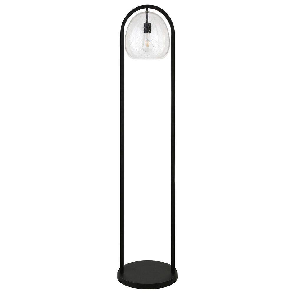 Adjustable Blackened Bronze Seeded Glass Floor Lamp 64.5"