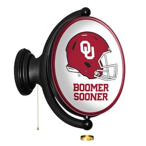 Oklahoma Sooners: Original "Pub Style" Oval Rotating Lighted Wall Sign (23"L x 21"W x 5"H)