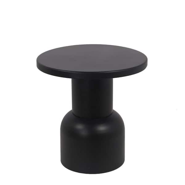 Benjara 20.5 in. Black Round Top Metal Large Accent Table