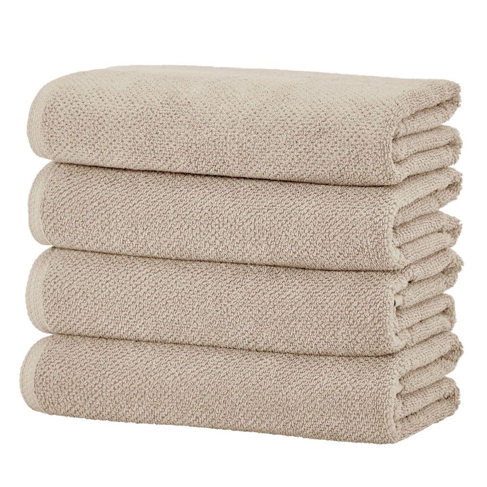 Reviews for FRESHFOLDS Taupe 4-Pack Cotton Quick-Dry Bath Towel Set ...