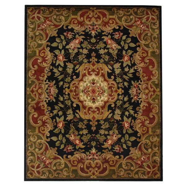 SAFAVIEH Classic Black/Green 8 ft. x 11 ft. Border Area Rug