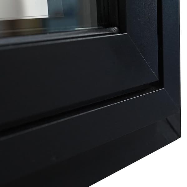 TEZA DOORS Teza Picture 48 in. x 96 in. Matte Black Aluminum